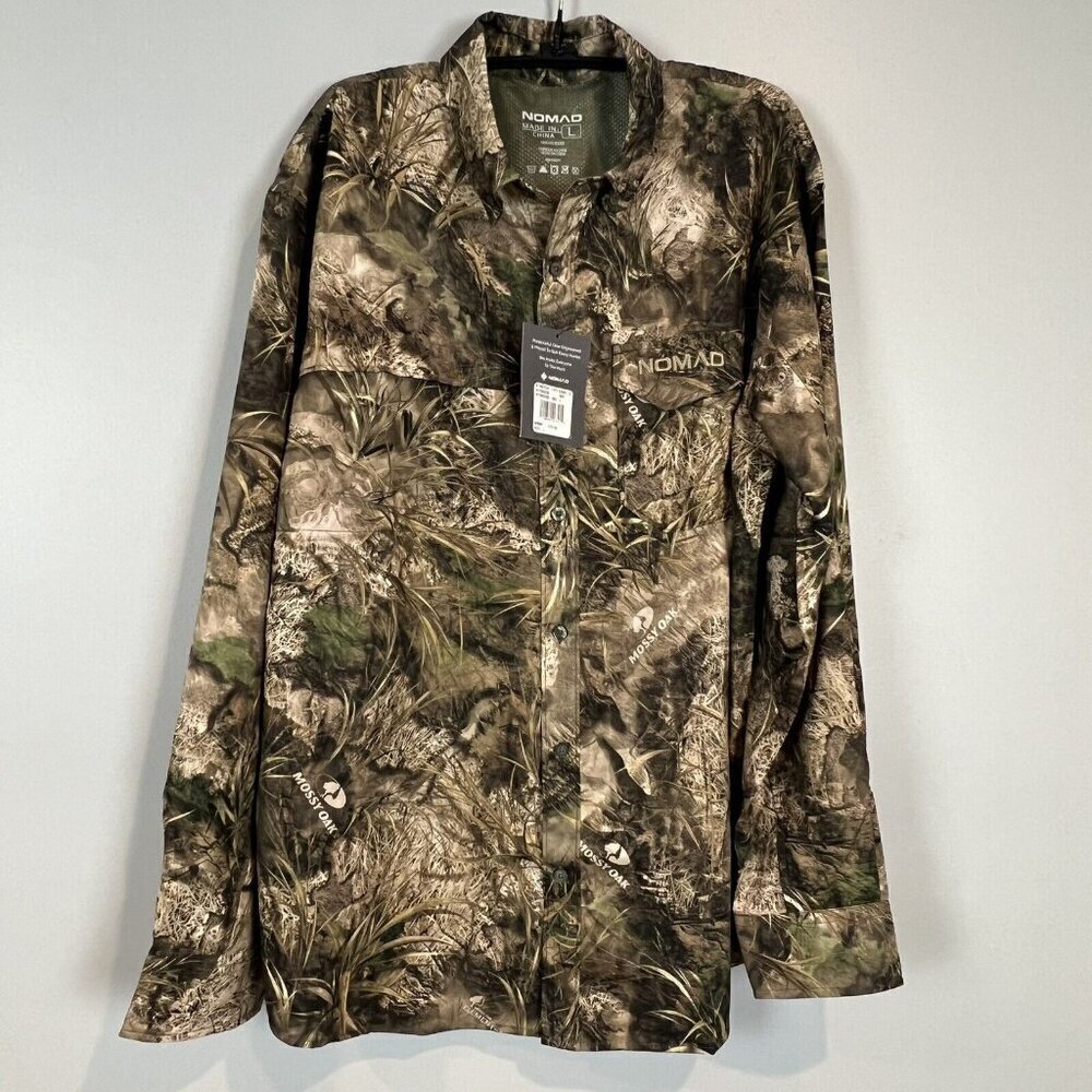 Nomad Men's Stretch-Lite Long Sleeve Quick-Dry Hunting Shirt Mossy Oak Large NWT